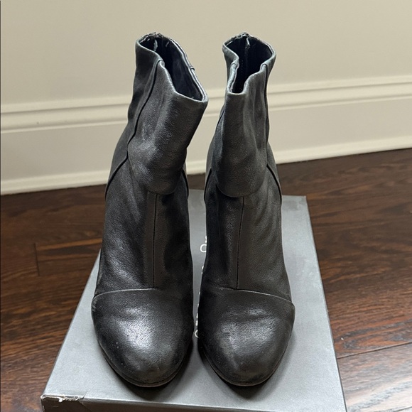 rag & bone Shoes - rag & bone Black Leather Ankle Booties with Folded Shaft